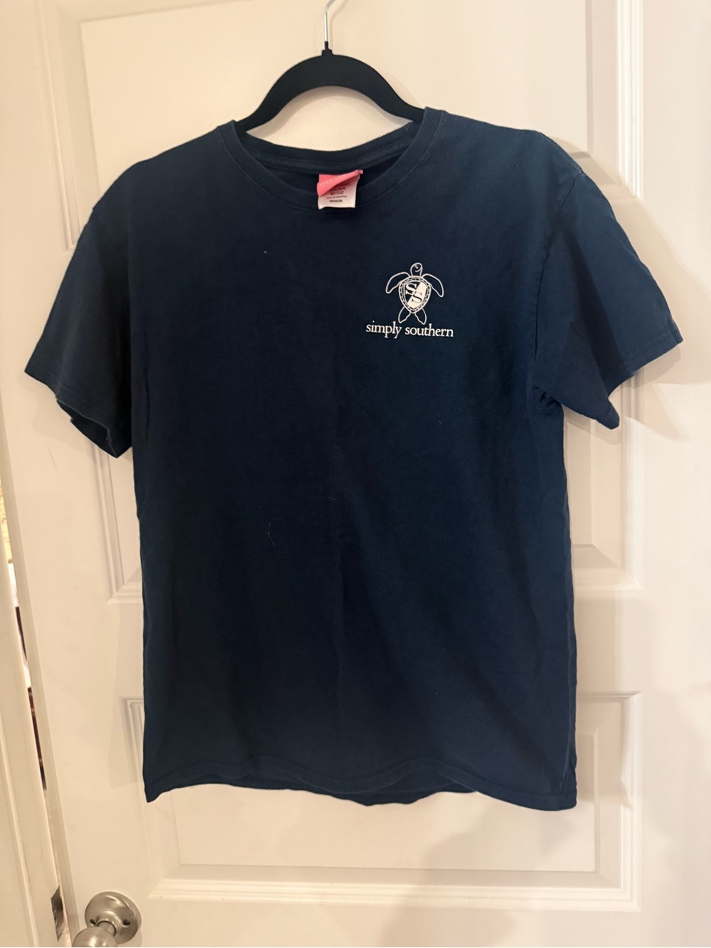 Simply Southern Navy Short Sleeve Tee with White Turtle Logo